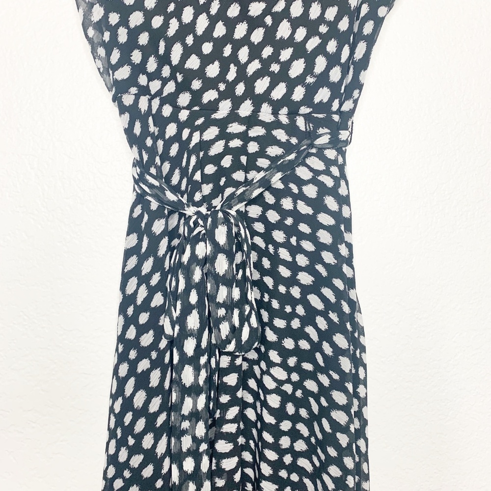 MSK | Black White Print Dress Size 8 - Picture 3 of 8